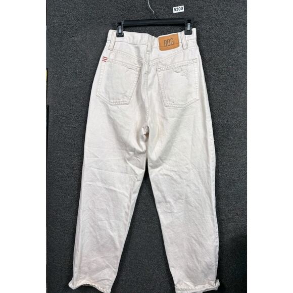 BDG by Urban Outfitters Wide Leg Baggy Jean Womens 28 Ivory High-Rise Distressed - Picture 2 of 11